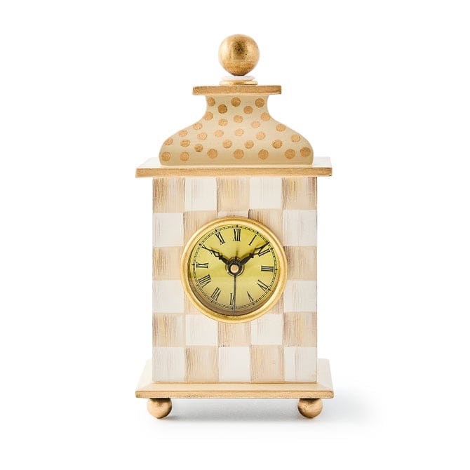 MacKenzie-Childs cloc Mocha Check Desk Clock