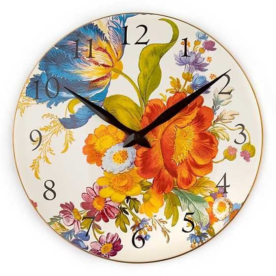 MacKenzie-Childs Clock Flower Market Enamel Clock