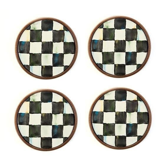 MacKenzie-Childs Coasters Courtly Check Coasters - Set of 4