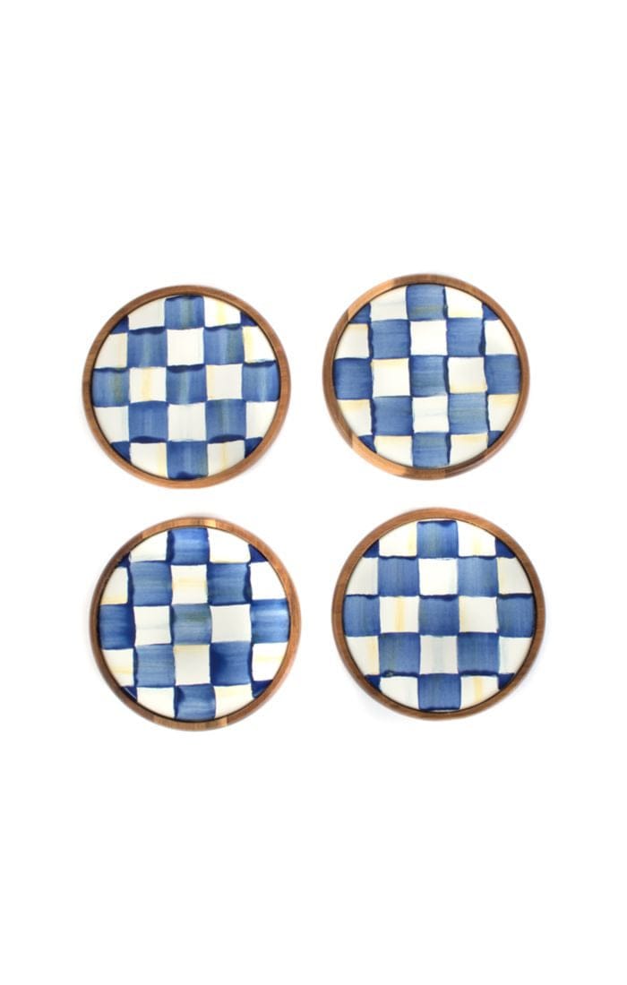 MacKenzie-Childs Coasters Royal Check Coasters - set of 4