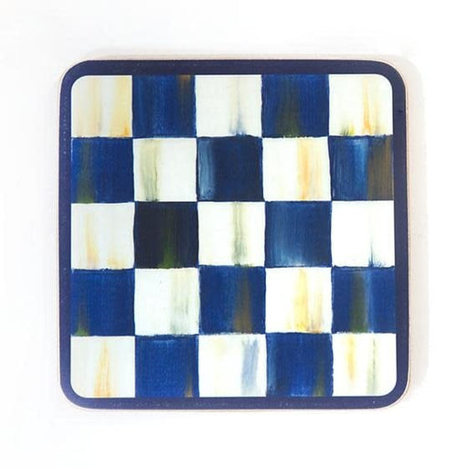 MacKenzie-Childs Coasters Royal Check Cork Back Coasters- Set of 4