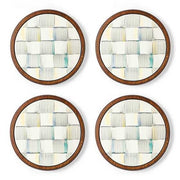 MacKenzie-Childs Coasters Sterling Check Enamel Coasters, Set of 4