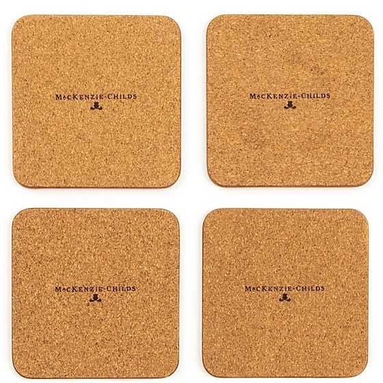 MacKenzie-Childs Coasters Wildflowers Cork Back Coasters - Set of 4