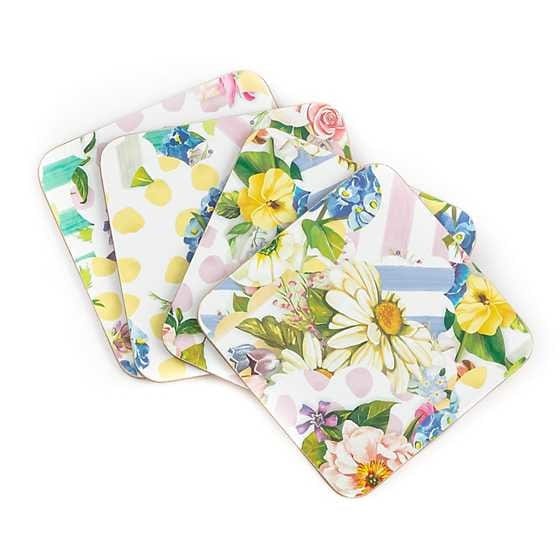 MacKenzie-Childs Coasters Wildflowers Cork Back Coasters - Set of 4