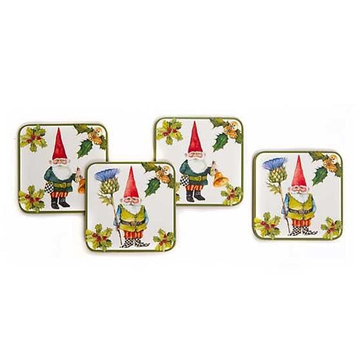 MacKenzie-Childs Coasters Woodland Gnomes Cork Back Coasters - Set of 4