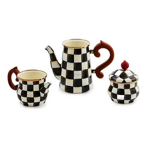 MacKenzie-Childs Coffee & Tea Courtly Check Stackable Coffee Set