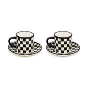 MacKenzie-Childs Coffee & Tea Mackenzie Childs Courtly Check Espresso Cup & Saucer, Set of 2