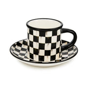 MacKenzie-Childs Coffee & Tea Mackenzie Childs Courtly Check Espresso Cup & Saucer, Set of 2