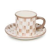 MacKenzie-Childs Coffee & Tea Mackenzie-Childs Mocha Check Espresso Cup & Saucer, Set of 2