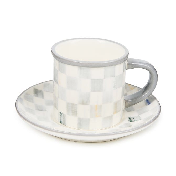 MacKenzie-Childs Coffee & Tea Mackenzie-Childs Sterling Check Espresso Cup & Saucer, Set of 2