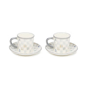 MacKenzie-Childs Coffee & Tea Mackenzie-Childs Sterling Check Espresso Cup & Saucer, Set of 2