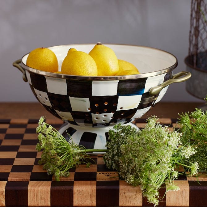 MacKenzie-Childs Colanders Courtly Check Enamel Colander - Large
