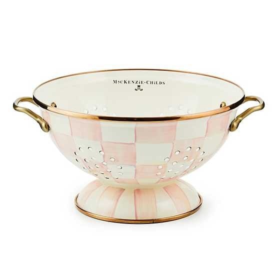 MacKenzie-Childs Colanders Rosy Check Enamel Colander - Large