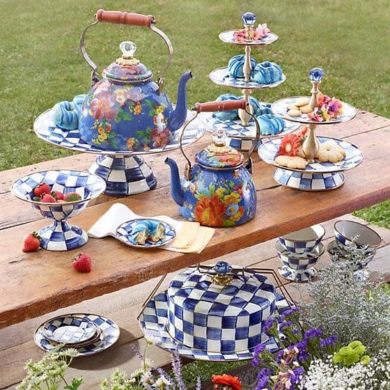 MacKenzie-Childs Compotes Royal Check Compote - Small