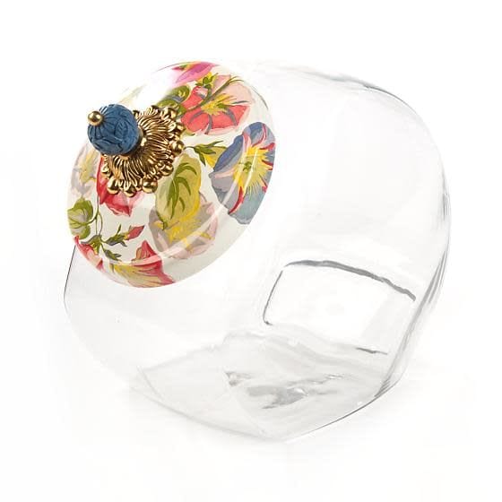 MacKenzie-Childs Cookie Jars Cookie Jar with Morning Glory Enamel Lid