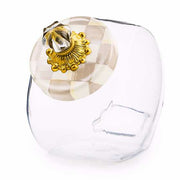 MacKenzie-Childs Cookie Jars Sweets Jar with Mocha Check Lid