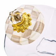 MacKenzie-Childs Cookie Jars Sweets Jar with Mocha Check Lid