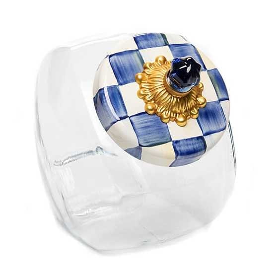 MacKenzie-Childs Cookie Jars Sweets Jar with Royal Check Enamel Lid