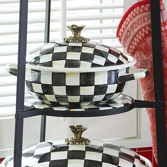 MacKenzie-Childs Cookware Courtly check Enamel Casserbole - Medium