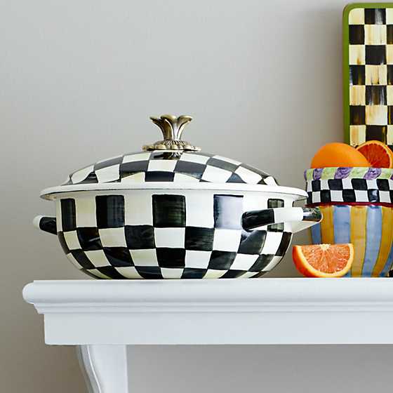 MacKenzie-Childs Cookware Courtly check Enamel Casserbole - Medium