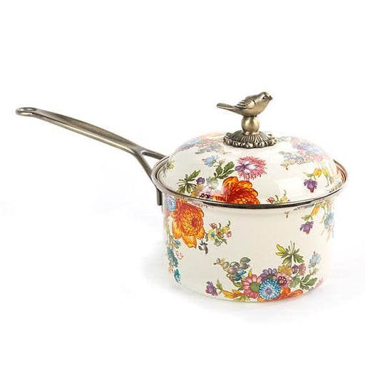 MacKenzie-Childs Cookware Flower Market 2.5 Qt Saucepan