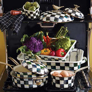 MacKenzie-Childs Cookware MacKenzie-Childs Courtly Check Enamel Roasting Pan with Rack