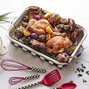 MacKenzie-Childs Cookware MacKenzie-Childs Courtly Check Enamel Roasting Pan with Rack