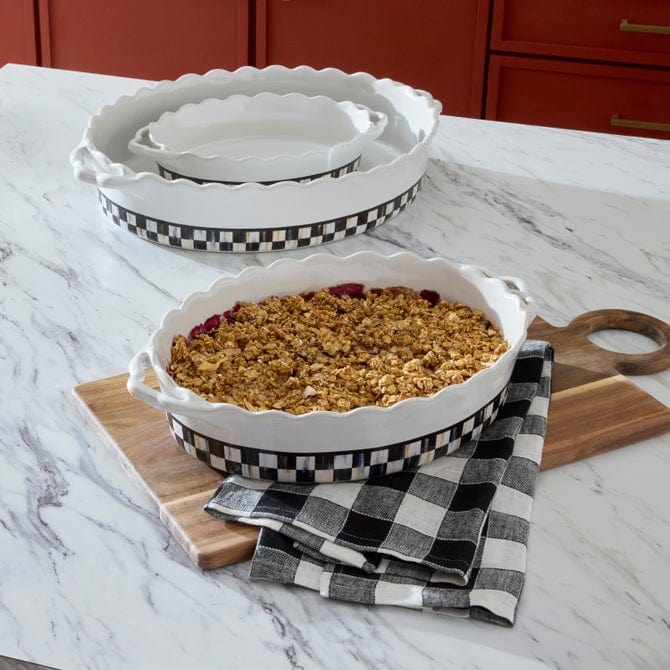 MacKenzie-Childs Cookware Mackenzie -Childs Courtly Check Everyday Medium Oval Baker