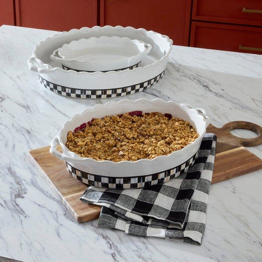 MacKenzie-Childs Cookware Mackenzie -Childs Courtly Check Everyday Medium Oval Baker