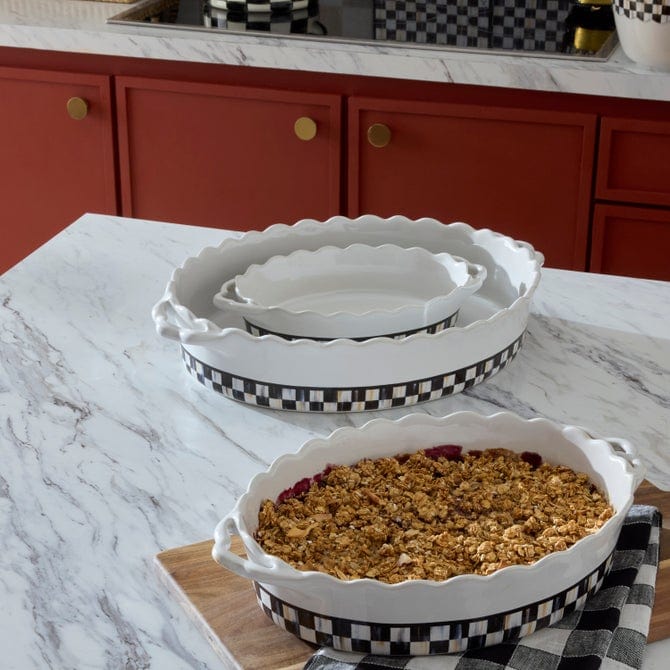 MacKenzie-Childs Cookware Mackenzie-Childs Courtly Check Everyday Small Oval Baker