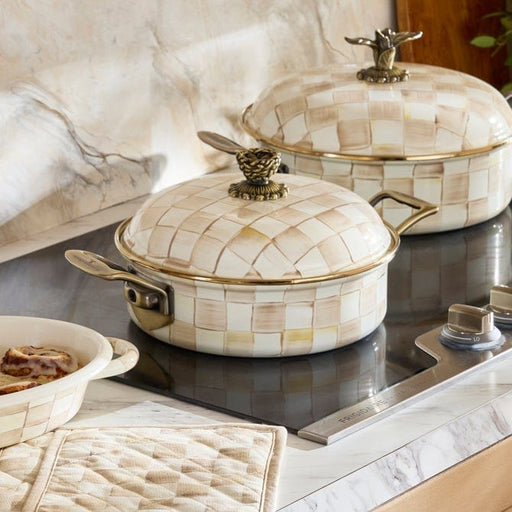 MacKenzie-Childs Cookware Mackenzie-Childs Mocha Check 3 Qt. Casserole