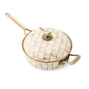 MacKenzie-Childs Cookware Mackenzie-Childs Mocha Check 3 Qt. Saute Pan