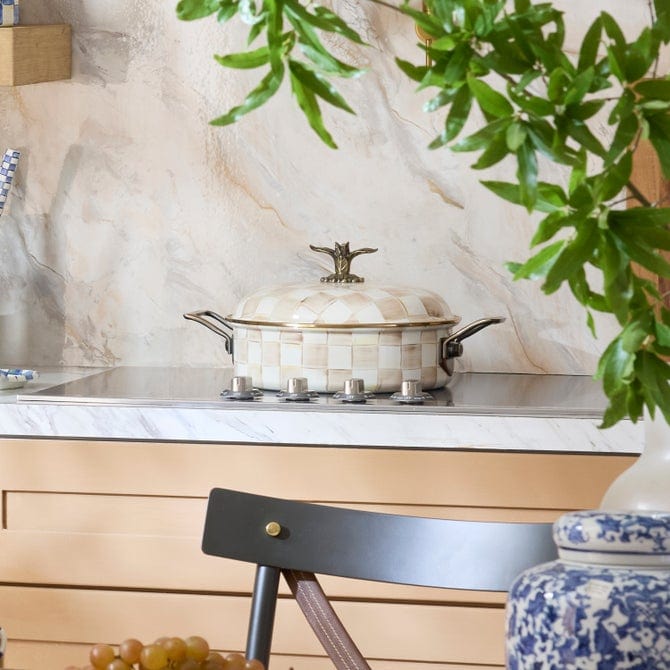 MacKenzie-Childs Cookware Mackenzie Childs Mocha Check 5 Qt. Casserole