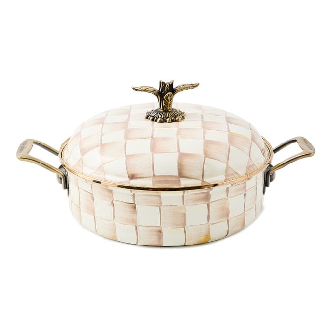 MacKenzie-Childs Cookware Mackenzie Childs Mocha Check 5 Qt. Casserole