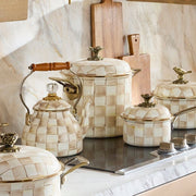 MacKenzie-Childs Cookware Mackenzie-Childs Mocha Check 7 Qt. Stockpot