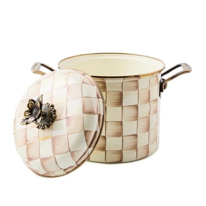 MacKenzie-Childs Cookware Mackenzie-Childs Mocha Check 7 Qt. Stockpot