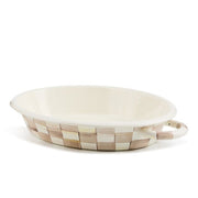 MacKenzie-Childs Cookware Mackenzie-Childs Mocha Check Medium Oval Gratin Dish