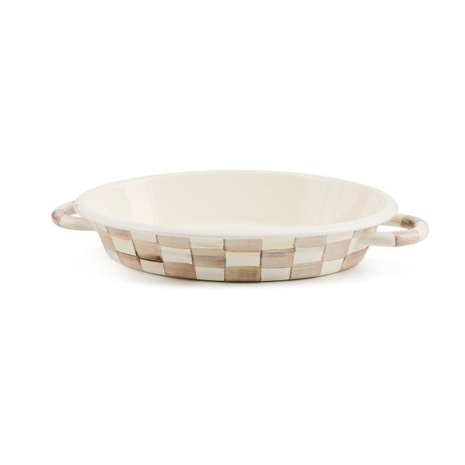 MacKenzie-Childs Cookware Mackenzie-Childs Mocha Check Medium Oval Gratin Dish