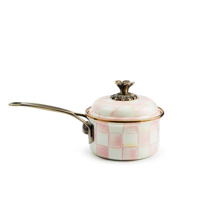 MacKenzie-Childs Cookware Mackenzie Childs Rosy Check 1 Qt. Saucepan