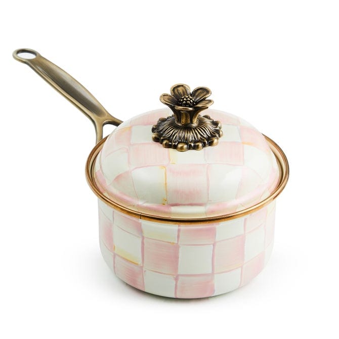 MacKenzie-Childs Cookware Mackenzie Childs Rosy Check 1 Qt. Saucepan