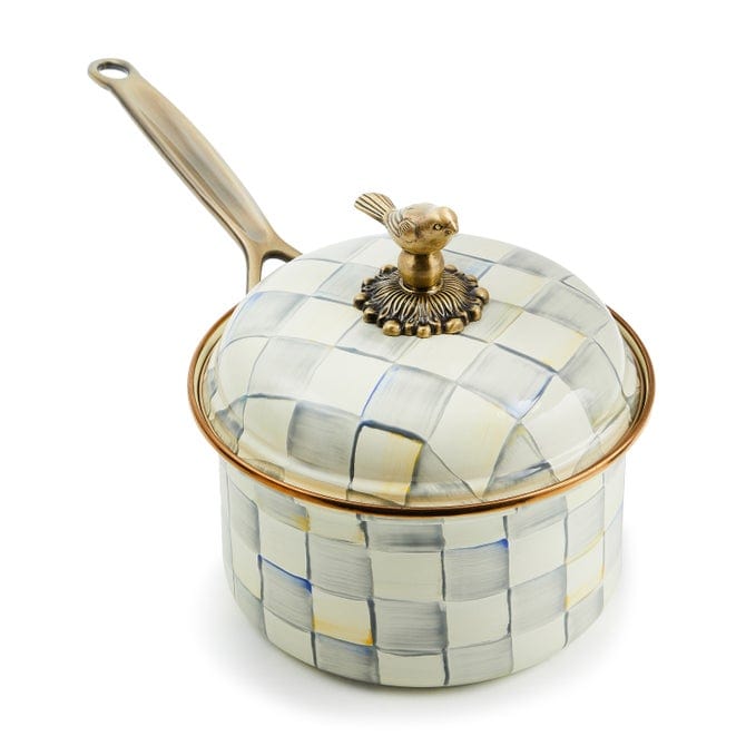 MacKenzie-Childs Cookware Mackenzie Childs Sterling Check 2.5 Qt. Saucepan
