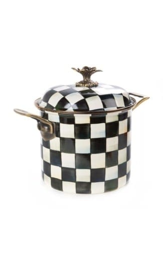 MacKenzie-Childs Courtly Check Enamel 7 Qt. Stockpot