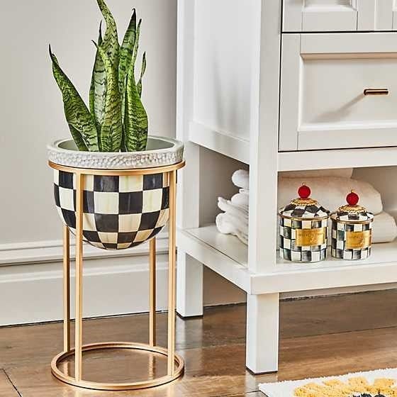 MacKenzie-Childs Courtly Check Plant Stand - Tall