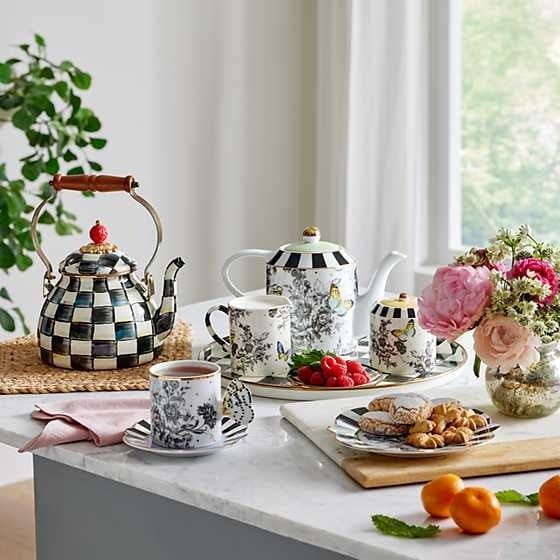 MacKenzie-Childs Creamers Butterfly Toile Creamer & Sugar Set