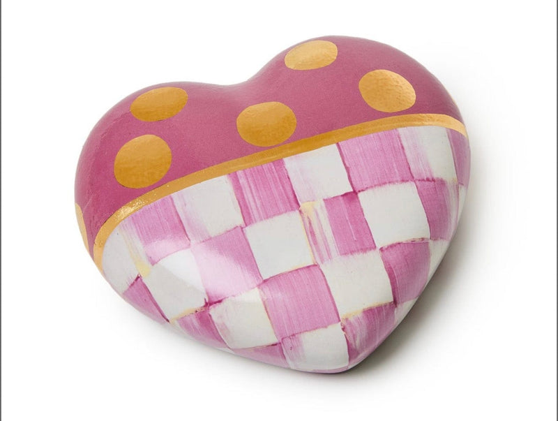 MacKenzie-Childs Decor Pink Dotty Heart Ceramic Decor