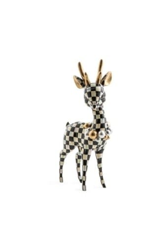 MacKenzie-Childs Deer Courtly Check Deary Deer - Gold