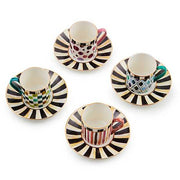 MacKenzie-Childs Demitasse Sweetheart Espresso Cup & Saucer, Set of 4