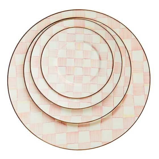 MacKenzie-Childs Dinner Plates Rosy Check Dinner Plate