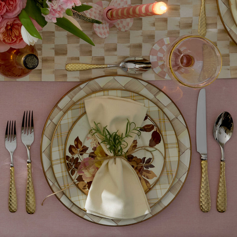 MacKenzie-Childs Dinner Plates Tartan Latte Dinner Plate