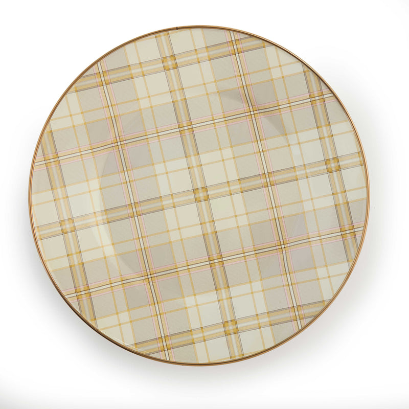 MacKenzie-Childs Dinner Plates Tartan Latte Dinner Plate